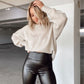 Leather effect leggings without zipper