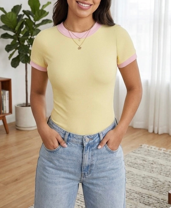Body Exclusive Rib Bicolor con mangas