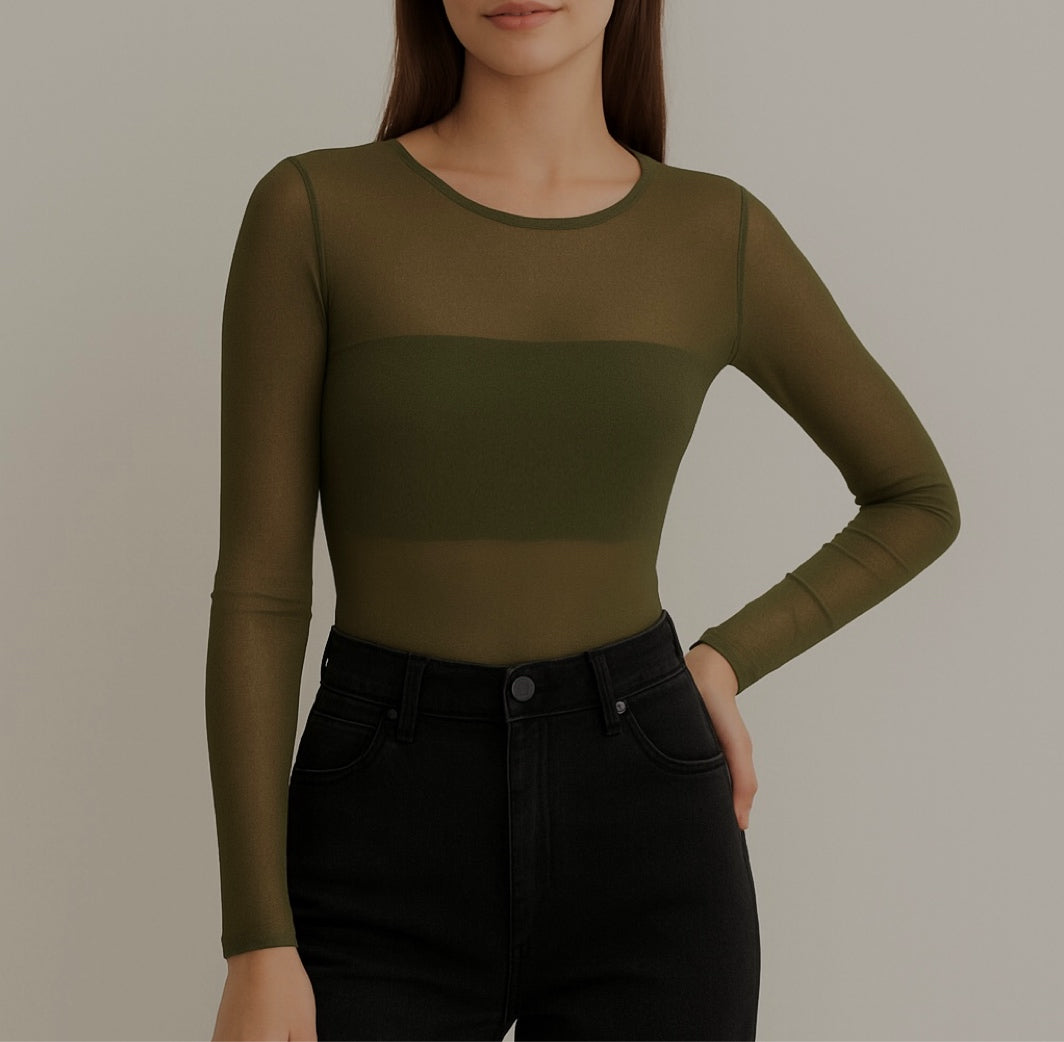 Body Exclusive Mesh Verde Olivo