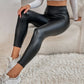 Leather effect leggings without zipper